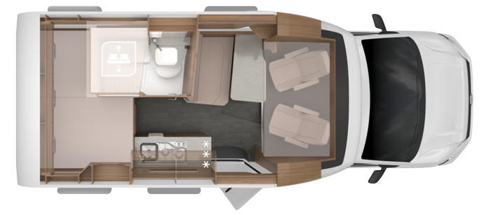 Knaus Tourer VAN Vansation 500 MQ - VW - planlösning